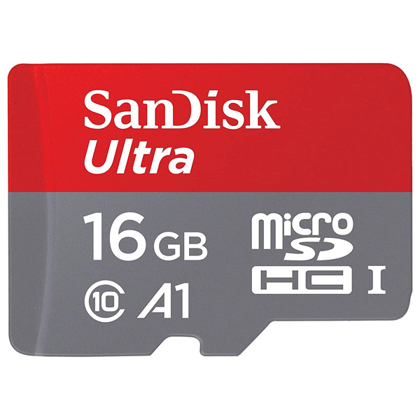 کارت حافظه microSDHC سن دیسک اولترا A1 با ظرفیت 16GB همراه با آداپتور