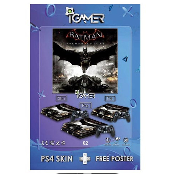 اسکین طرح بتمن Arkham Night مدل 1 مناسب برای کنسول بازی PS4 Slim